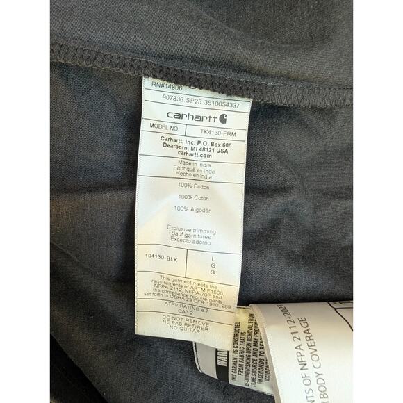 Carhartt Graphic T-Shirt Mens L Black Flame-Resistant Force Loose Fit 104130 NWT - Picture 4 of 4